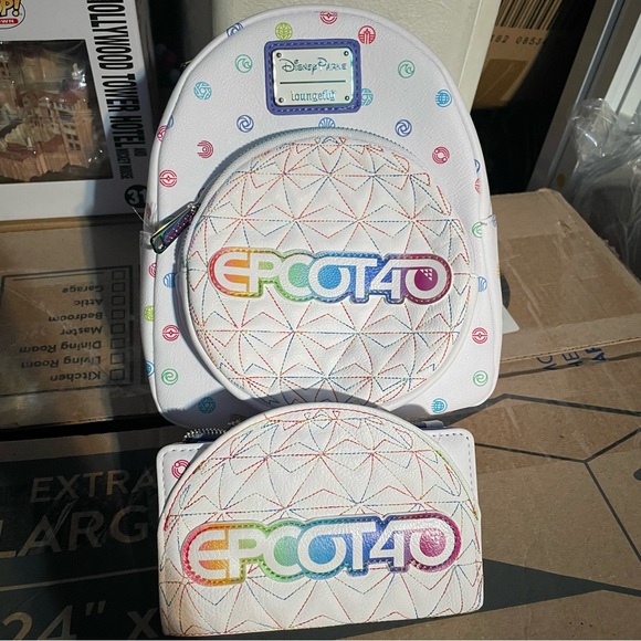 Loungefly Walt Disney EPCOT 40th Anniversary Backpack & Wallet Bundle Set NWT - Picture 6 of 15